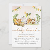 Tropisch Oerwoud Safari Girl Baby Brunch Kaart (Voorkant)