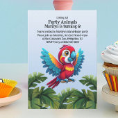 Tropisch Oerwoud Safari Macaw Parrot Party Dier Kaart