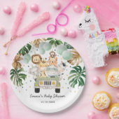 Tropisch Oerwoud Safari Wilde Dieren Baby shower Papieren Bordje (Feest)