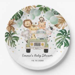 Tropisch Oerwoud Safari Wilde Dieren Baby shower Papieren Bordje