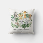 Tropisch Oerwoud Safari Wilde Dieren Greenery Baby Kussen (Voorkant)