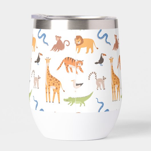 Tropisch Oerwoud Safari Wilde Dieren Patroon (Rechts)