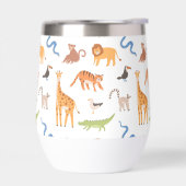 Tropisch Oerwoud Safari Wilde Dieren Patroon (Links)