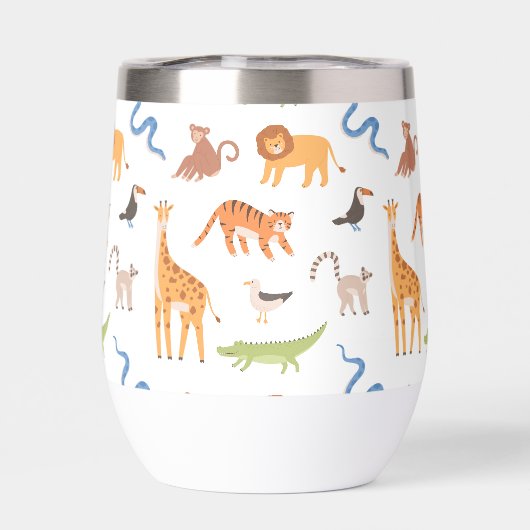 Tropisch Oerwoud Safari Wilde Dieren Patroon (Achterkant)