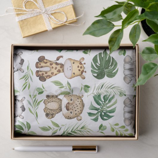 Tropisch Oerwoud Safari Wilde dieren Tissuepapier (Geschenk)