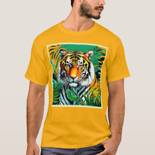 Tropisch Oerwoud Tiger Gaze Design T-shirt