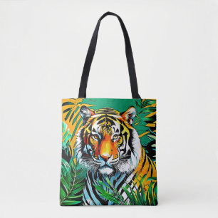 Tropisch Oerwoud Tiger Gaze Design Tote Bag