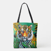 Tropisch Oerwoud Tiger Gaze Design Tote Bag (Achterkant)
