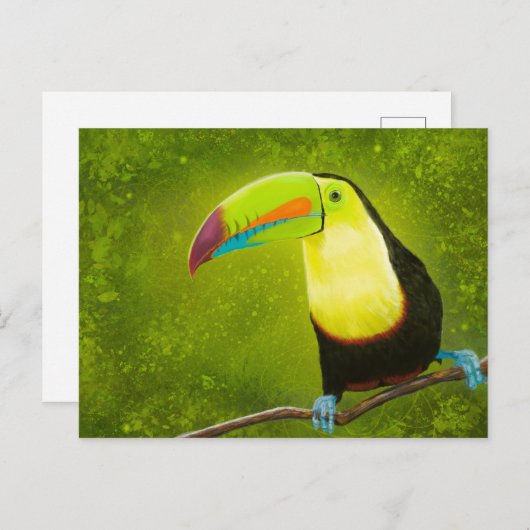 Tropisch Oerwoud Toucan Bird Digitale Schilderij Briefkaart (Voorkant / Achterkant)