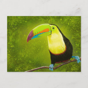 Tropisch Oerwoud Toucan Bird Digitale Schilderij Briefkaart