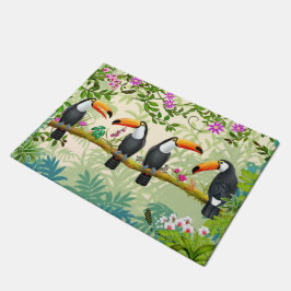 Tropisch Oerwoud Toucan Birds Deurmat