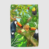 Tropisch Oerwoud Toucans Golfhanddoek (Voorkant)