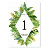 Tropisch oerwoud Trouwtafel Nummer Kaart (Achterkant)
