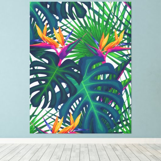 Tropisch Oerwoud uit Griekenland laat paradijs Canvas Afdruk (Insitu (Houten vloer))