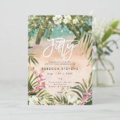 tropisch oerwoud uitnodiging voor 50 vijftig jaar (Staand voorkant)