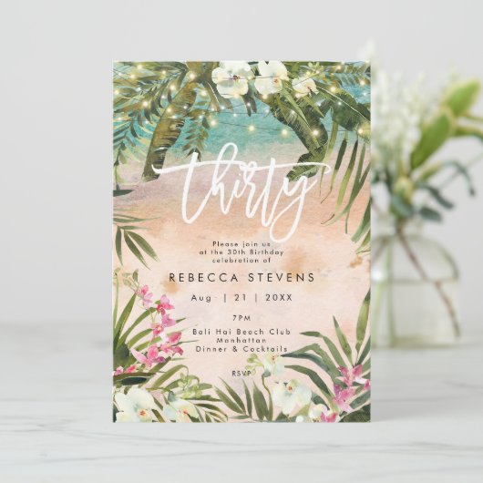 tropisch oerwoud uitnodiging voor dertig jaar (Staand voorkant)