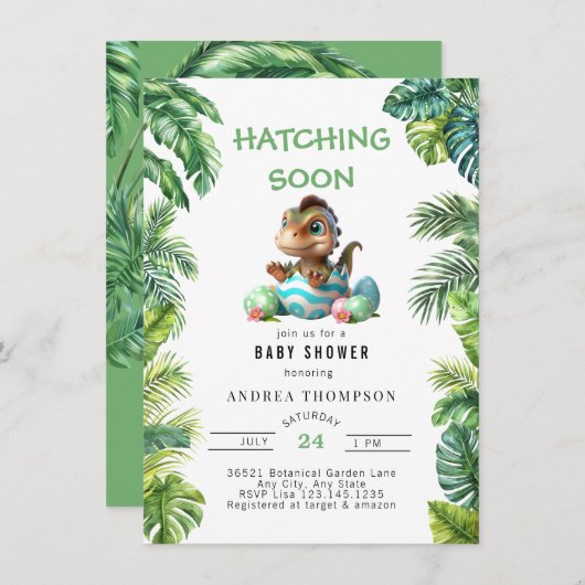 Tropisch Oerwoud | uitnodiging voor een Schattige  (Voorkant / Achterkant)