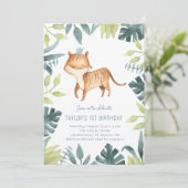 Tropisch Oerwoud van de Tijgerprins Tiger Birthday Kaart (Staand voorkant)