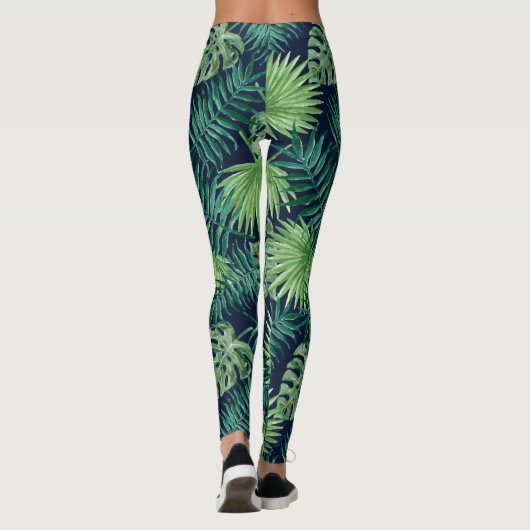 Tropisch Oerwoud van leder | Leggings (Achterkant)