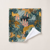 Tropisch Oerwoud van luipaard en tijger Bad Handdoek (Wasdoekje)