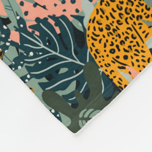 Tropisch Oerwoud van luipaard en tijger Fleece Deken (Hoek)