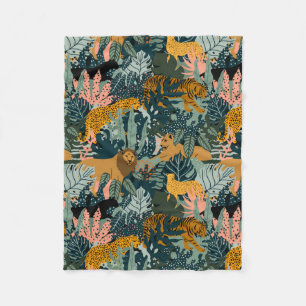 Tropisch Oerwoud van luipaard en tijger Fleece Deken