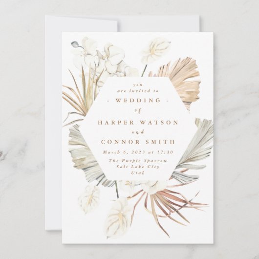 Tropisch Oerwoud van witte pampas gedroogd gras Kaart (Voorkant)