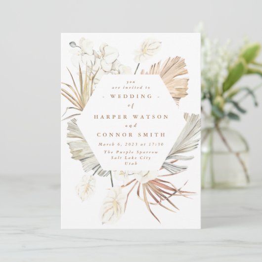 Tropisch Oerwoud van witte pampas gedroogd gras Kaart (Staand voorkant)