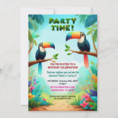 Tropisch Oerwoud Verjaardagsfeest Uitnodiging voor (Voorkant)