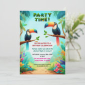 Tropisch Oerwoud Verjaardagsfeest Uitnodiging voor (Staand voorkant)