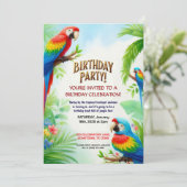 Tropisch Oerwoud Verjaardagsfeest Uitnodiging voor (Staand voorkant)