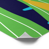 Tropisch oerwoud verlaat achtergrond met papegaaie poster (Hoek)