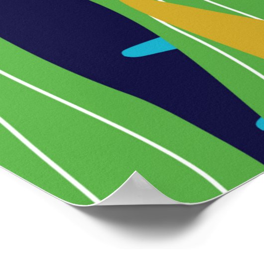 Tropisch oerwoud verlaat achtergrond met papegaaie poster (Hoek)