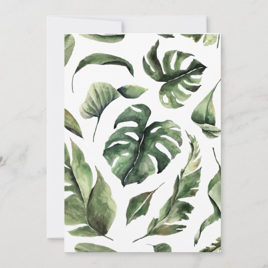 tropisch oerwoud verlaat baby shower-uitnodiging kaart (Achterkant)