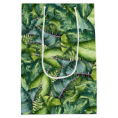 Tropisch Oerwoud verlaat botanisch verjaardagsfees Medium Cadeauzakje (Achterkant)