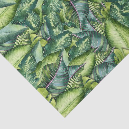 Tropisch Oerwoud verlaat botanisch verjaardagsfees Tissuepapier (Detail)