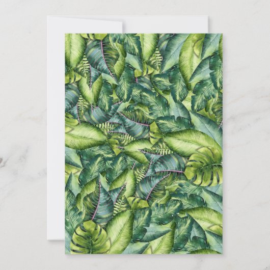 Tropisch Oerwoud verlaat botanisch Vrijgezellenfee Kaart (Achterkant)