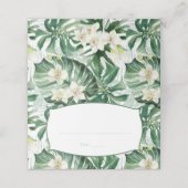 Tropisch Oerwoud verlaat bruiloft voedsel of escor Plaatskaartje (Buitenkant ongevouwen)