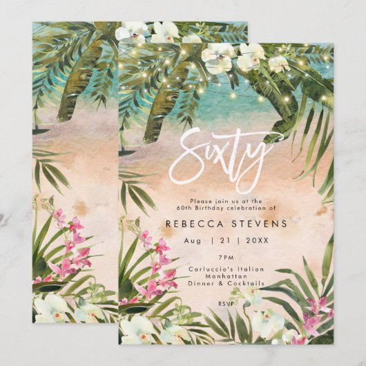 tropisch oerwoud verlicht 60 zestigjarig kaart (Voorkant / Achterkant)