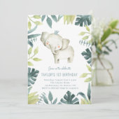 Tropisch Oerwoud vorige dag Baby Elephant Prince Kaart (Staand voorkant)