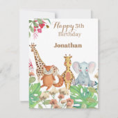 Tropisch oerwoud wild één safari verjaardagskaart (Voorkant)