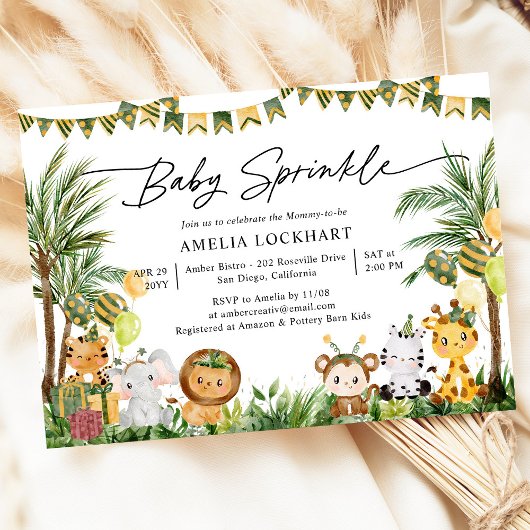 Tropisch Oerwoud Wild Safari Baby Sprinkle Kaart