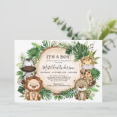 Tropisch Oerwoud Wild Safari Dierenjongen Baby sho Kaart (Staand voorkant)