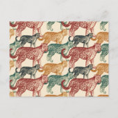  tropisch Oerwoud Wilde Stalking Leopard Aankondigingskaart (Voorkant)