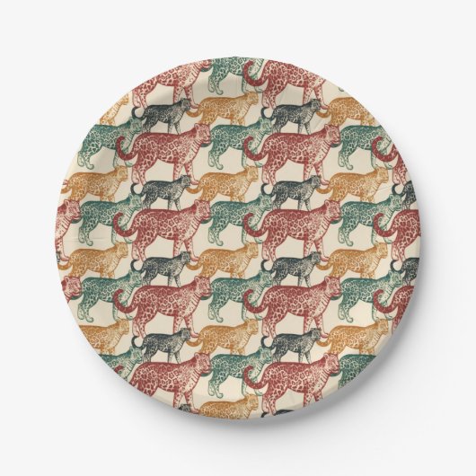 tropisch Oerwoud Wilde Stalking Leopard Papieren Bordje (Voorkant)