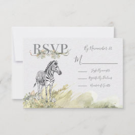 Tropisch Oerwoud Zebra Bruiloft responskaarten RSV RSVP Kaartje