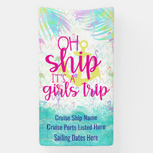 Tropisch Oh Schip Het is een Meisjes Trip Cruise Spandoek