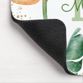 Tropisch olievalk Floral Monogram Script Gold Muismat (Hoek)