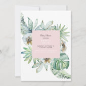 Tropisch olieveld Roze Baby shower Uitnodiging (Voorkant)