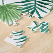 Tropisch olievlekken flespatroon met botanische bl legpuzzel (Zijkant)